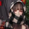 Fluffy Men's Striped Plaid Scarf Korean Checkered Scarf High Quality Winter Cashmere Scarf  Gifts