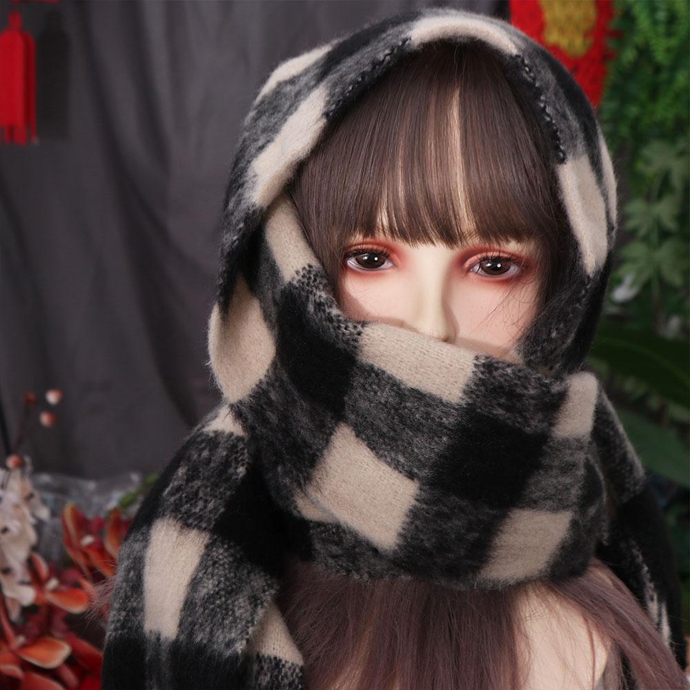 Fluffy Men's Striped Plaid Scarf Korean Checkered Scarf High Quality Winter Cashmere Scarf Gifts