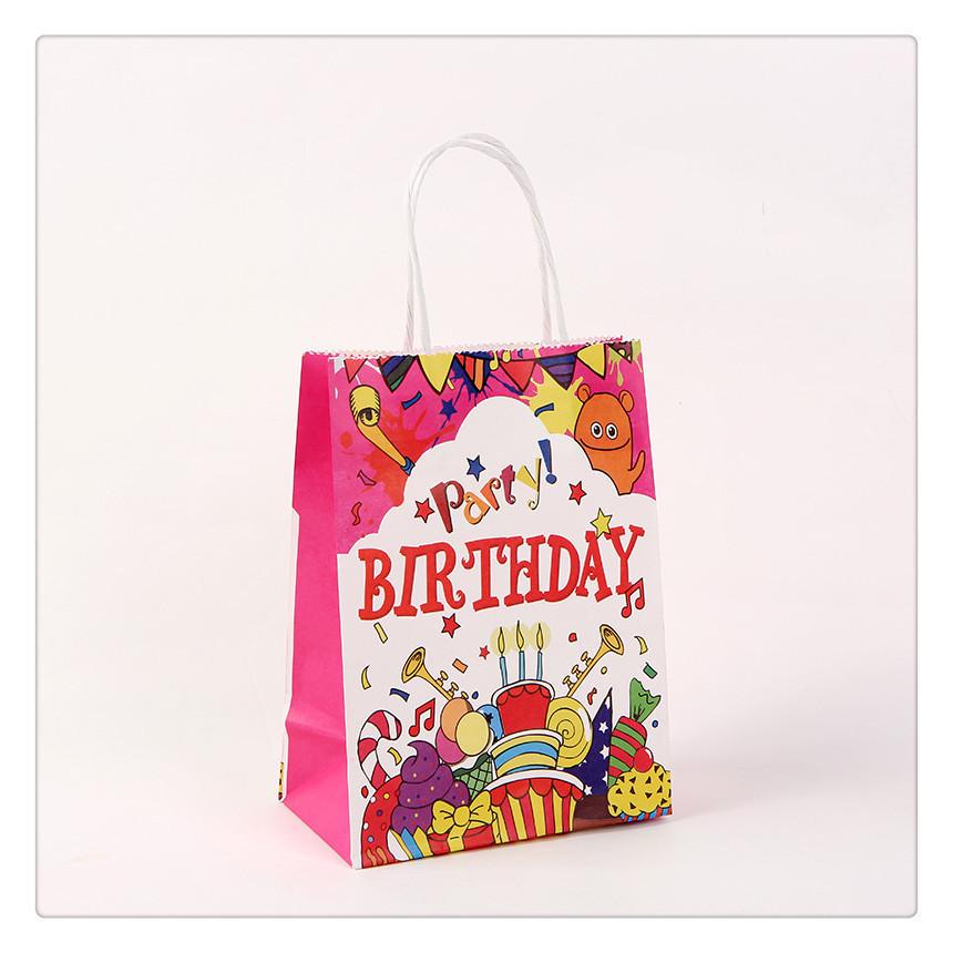 Kraft Paper Birthday Party Tote Bag - Clothing & Gift Packaging with Printed Logo