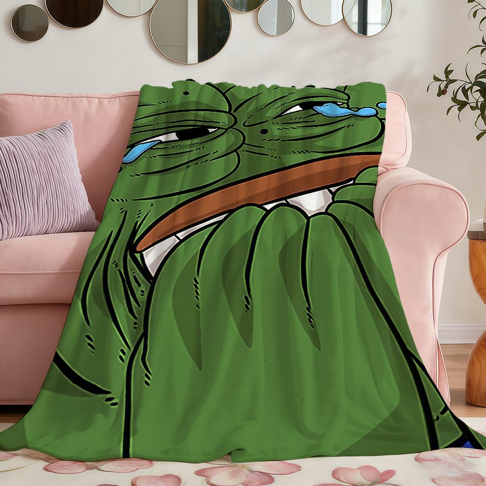 P-PepeS-ES The F-Frog Funny Blanket Soft Warm Furry Throw Super Kids Toys Bed Sofa Car Cradle