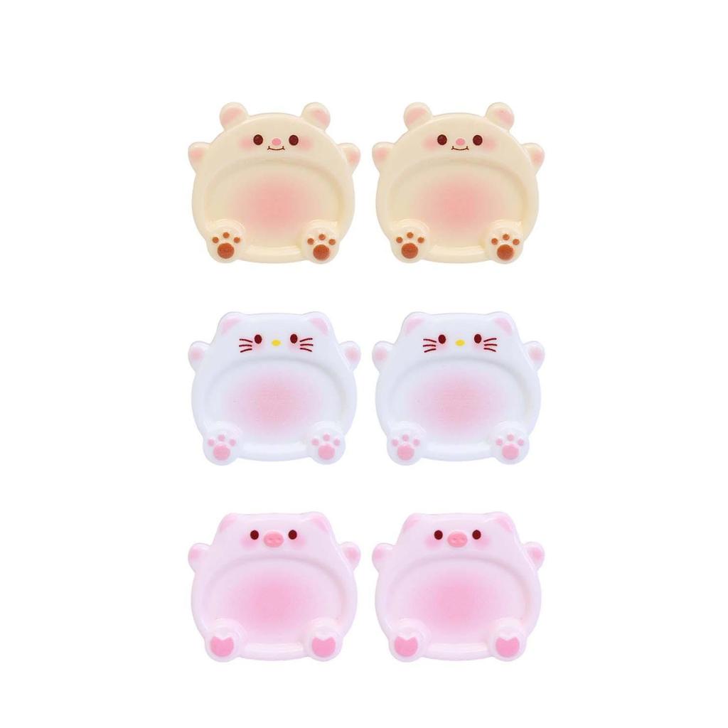 Cute Cartoon Pig Cat Palette DIY Mini Portable Nail Art Palette Manicure Organization Nails Polish Templates Painting Boards