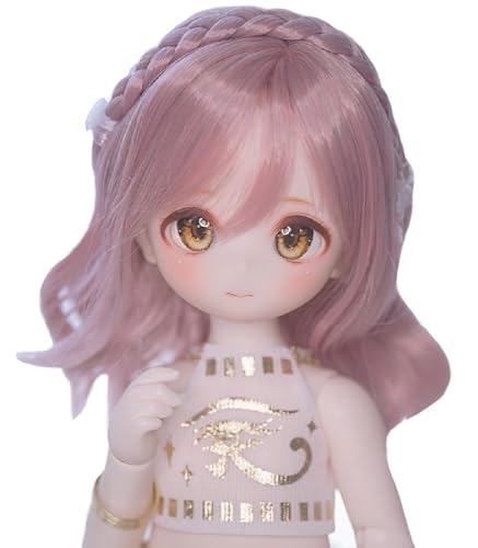 

Heat-resistant doll wig ST201, loose curl medium hair, smoky pink, 1/3 scale doll compatible wig, wig only