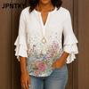 JPNTKY Women's Fashion Casual 3/4 Sleeves V Neck Blouses & Shirts