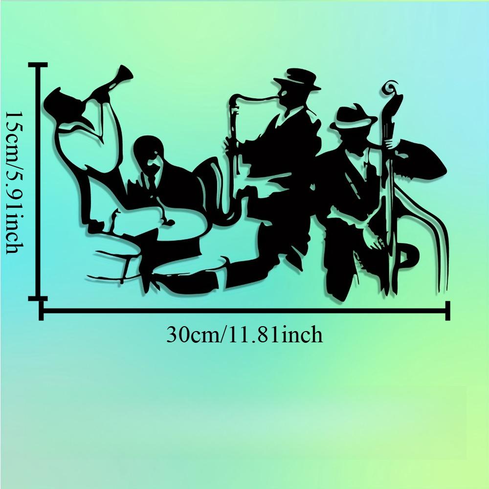 

Metal Wall Art Jazz Musician Mural Weather Resistant Large Home Decor Gift