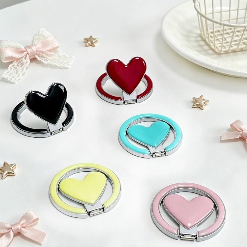 Macaron Ins Style Heart Shape Magnetic Foldable Metal Universal Magsafe Phone Stand