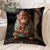 1pc Vibrant Monkey King Design Pillowcase, Soft and Comfortable Polyester Short Plush Fabric, Single-Sided Print, Pillow Insert Not Included, 44.96*44