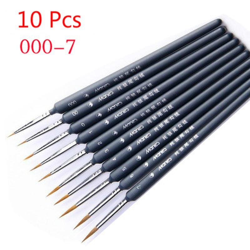 9/10 Pcs Miniature Paint Brush Set Professional Nylon Brush Acrylic Painting Thin Hook Line Pen Art Supplies Hand Painted
