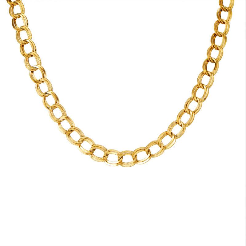Trendy Anti Tarnish Hypoallergenic Stainless Steel 14k 18k PVD Gold Plated Necklace Bracelet Jewelry Sets for Women