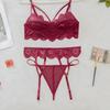 Europe, America, Summer New Erotic Underwear Set Female Sexy Lace Three-piece Set