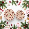 CHRISTMAS TIN BOX 2 PCS FOR COOKIES, GINGERBREAD, SWEETS, RODS 20 cm