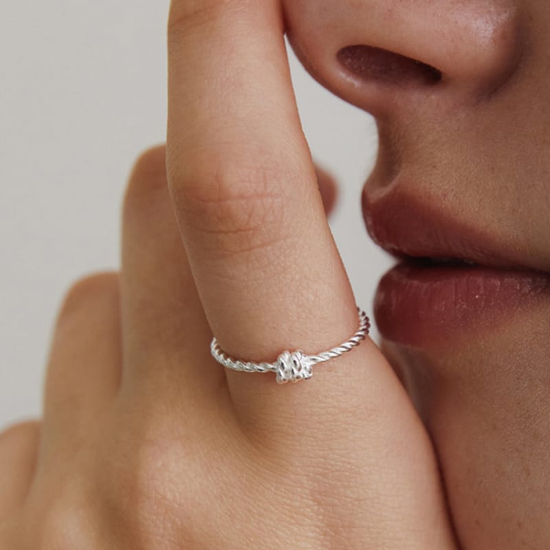 TATIANA (925 Silver) Tie-Up Rope Ring CR1851