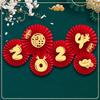 Stylish 2024 Paper Fan Decor Chinese New Year Decors 2024 Easy to Install