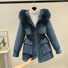 Down Cotton-padded Jacket for Women In Winter, New Style, Loose, Slimming, Live-in, Removable Liner, Cotton-padded Jacket