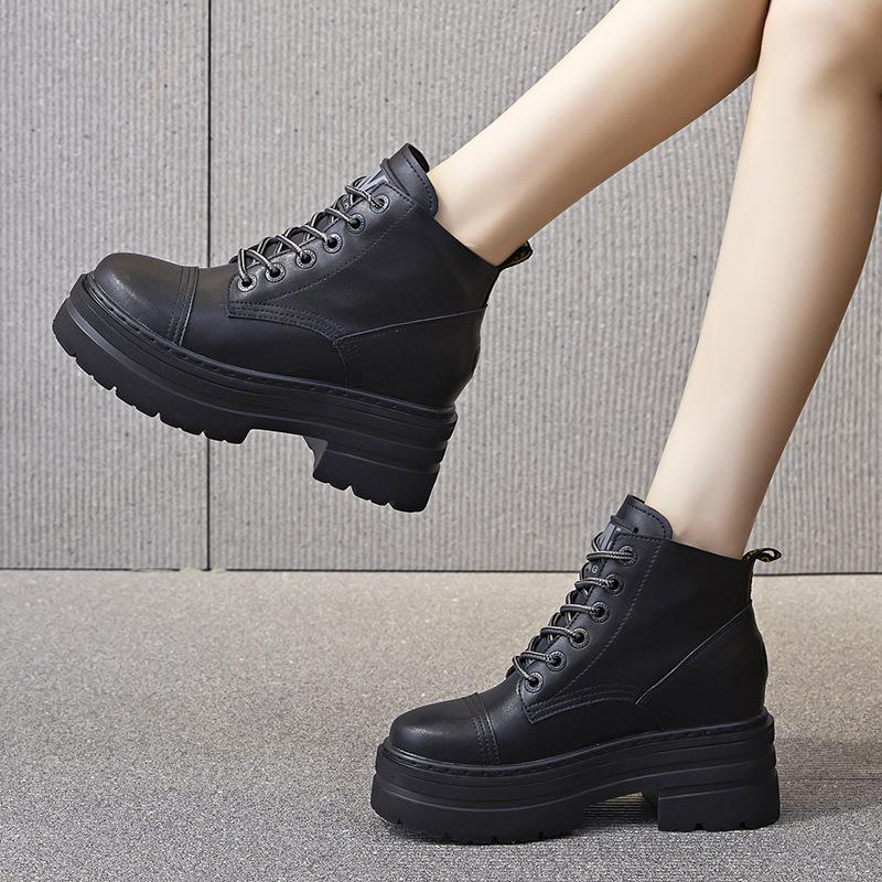 Inner heightening Martin boots new winter retro boots short boots big yellow boots small A1
