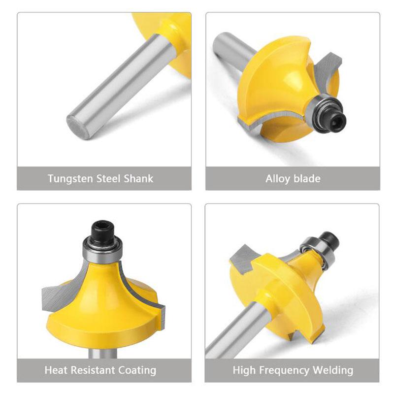 12pcs 1/4 Inch Shank Trimming Straight Milling Cutter Wood Bits Tungsten Carbide Woodworking Cutting Trimming Core Box Router Bit Set