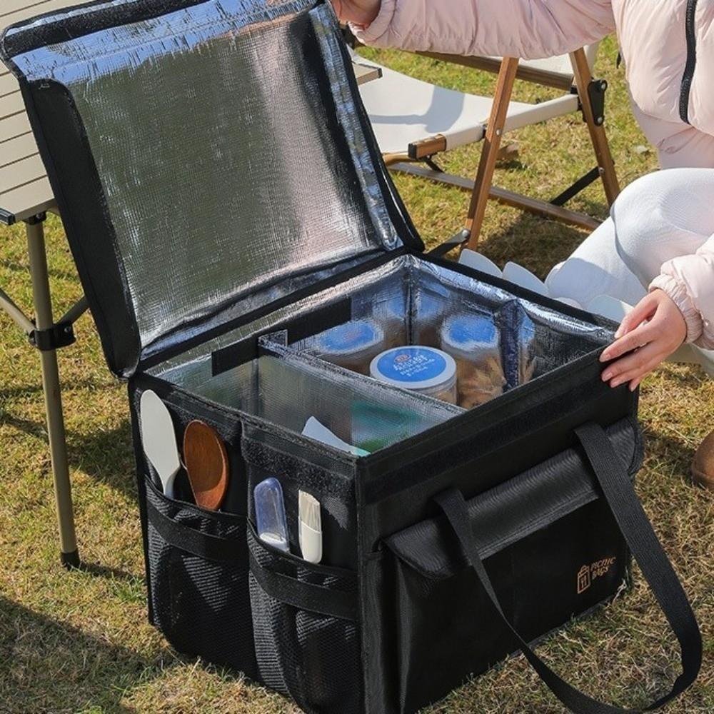 Large Capacity Food Delivery Bag Thicken Cooler Storage Bag Thermal Insulation Bag  Outdoor Camping