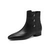 Fashion NEW Autumn/Winter Women Boots Pointed Toe Chunky Heel Shoes Genuine Leather Shoes for Women Zipper Ankle Boots Soft Modern Boots
