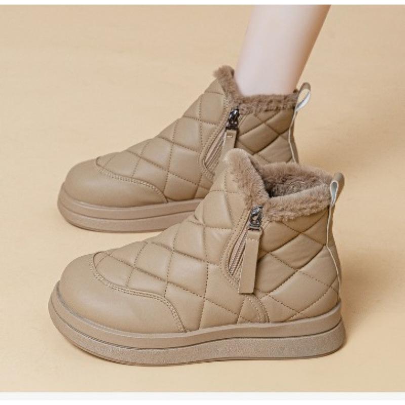 Fleece two cotton sneakers women's shoes winter 2 winter new thick-soled dad shoes thickened and warm