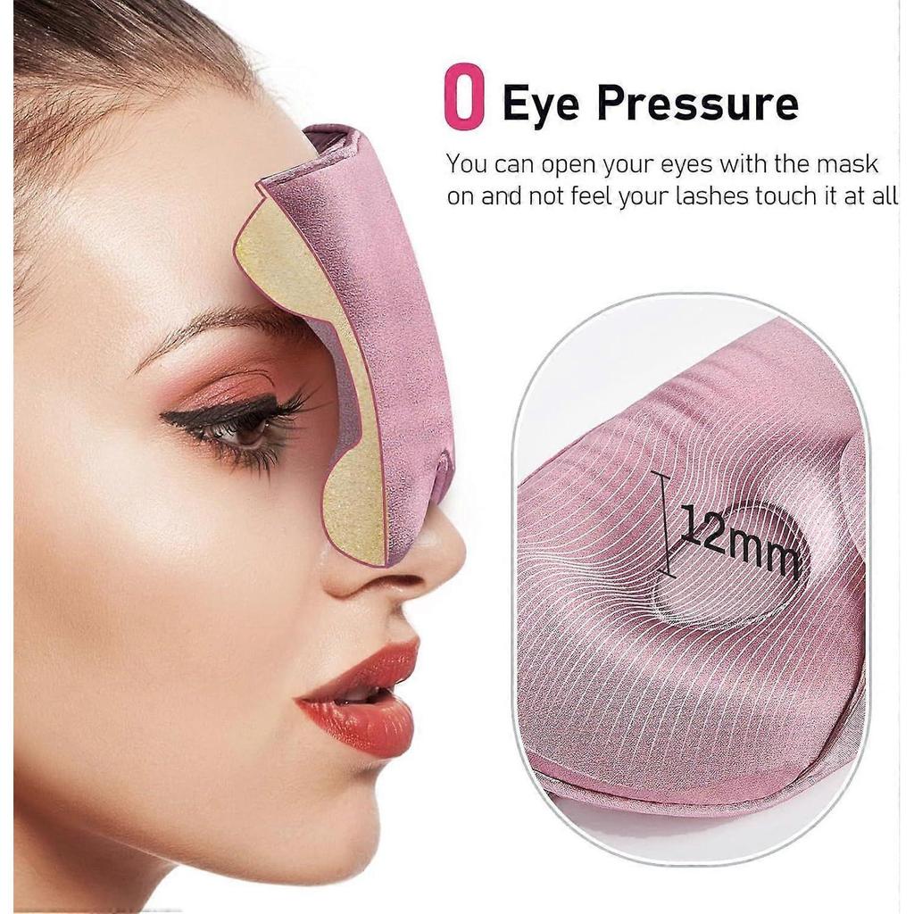 100% 22 Momme Mulberry Silk Sleep Mask - 3D Contoured Eye Mask for Men Women, Soft Breathable Sleeping Mask with Adjustable Strap, Perfect Blocks Lig