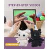 DIY Crochet Doll Kit - Black White Toothless Cotton Blend Yarn Handcraft Beginners