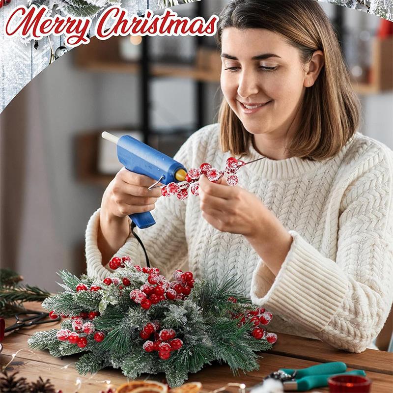 20/26cm Christmas Decoration Snowflake Artificial Pine Needle Branches Berry for Home Decor Xmas Tree 2026 Navidad Gift Ornament