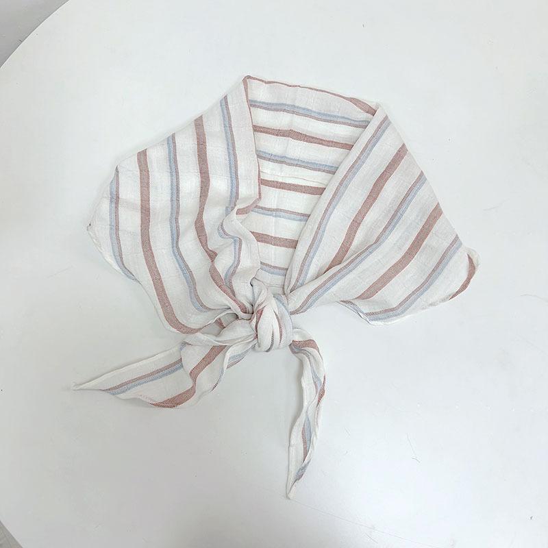 Sciarpa a Triangolo in Cotone a Righe Protezione Collo da Donna Sciarpa Piccola Calda Accessori Letterari Versatili Sciarpa Sottile