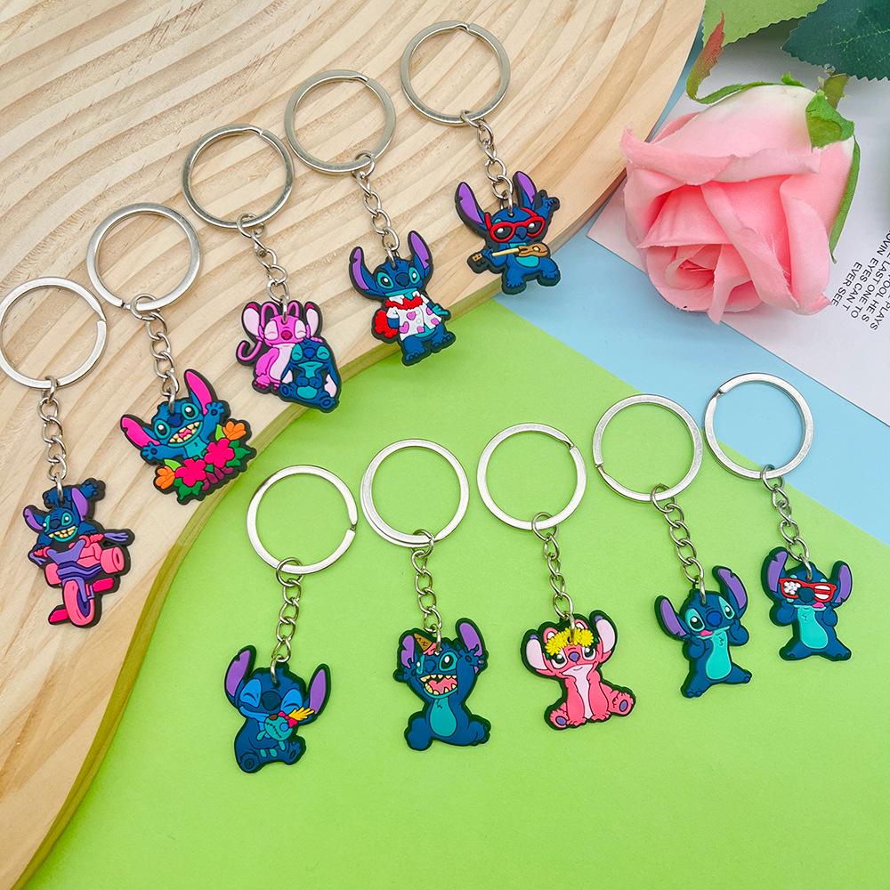 20pcs Stitch Keychain Set: Cute PVC Backpack Pendants & Soft Rubber Accessories