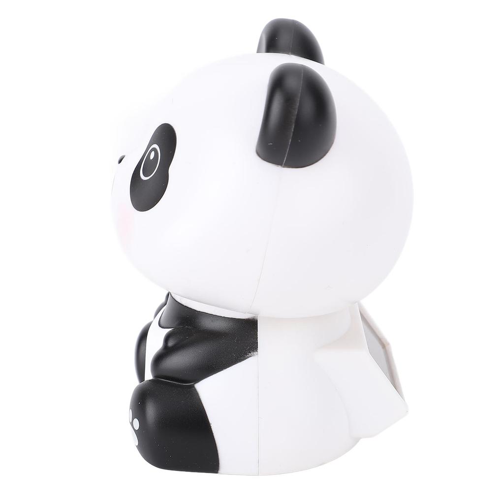 Solar Powered Panda Ornament Automatic Nodding Cute Car Decoration Panda Figurine for Car Dashboard Office Desk