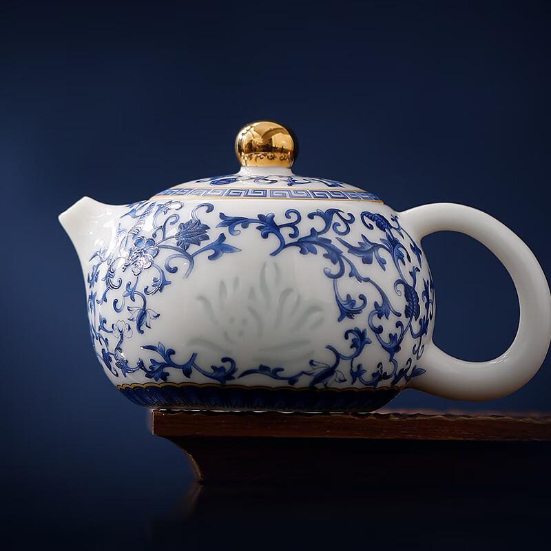 Yihude Blue and White Ceramic Teapot