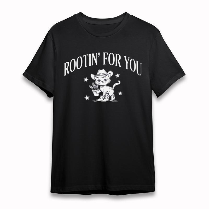 Women's Plus Size Soft Trend Classic T-Shirt Cowboy Cat Gardening Graphic Tee