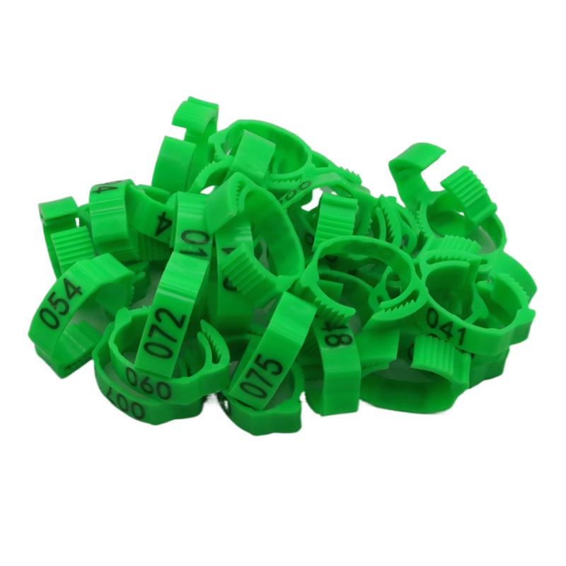 100Pcs/Color Adjustable Chicken Foot Rings Inner Diameter Size 2~2.4cm Chicken Poultry Flexible Retractable Foot Rings 8 Colors