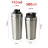 Stainless Steel Protein Powder Shaker Bottle with Steel Ball and Scale Leak Proof Gym Fitness Sport Whey Shakes Cup