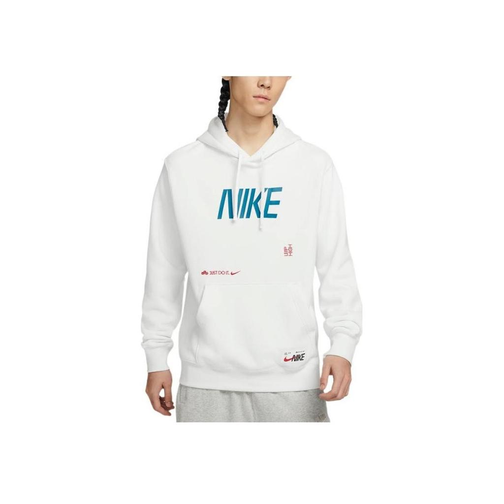 Nike CNY Hase Jahr Serie Sportbekleidung Buchstaben Logo Druck Fleecegefütterter Strick-Hoodie Herren Tops Summit-White FD4058-121