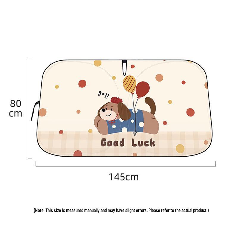 2026 Cute Cartoon Car Sunshade - Front Windshield Heat Insulation & Sun Protection
