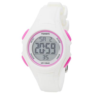 Sports Watch Digital Waterproof Backlight White [Clefer] TS-D318-WT Women's