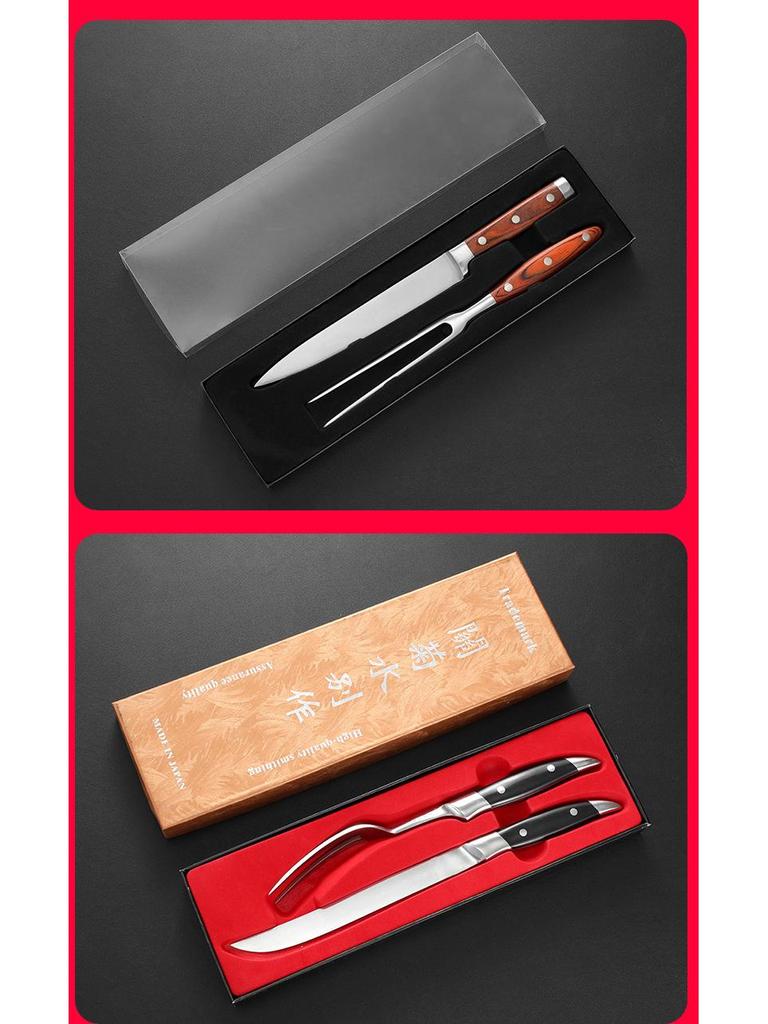 Stainless Steel Outdoor Teppanyaki BBQ Knife and Fork Set for Kitchen and Cooking