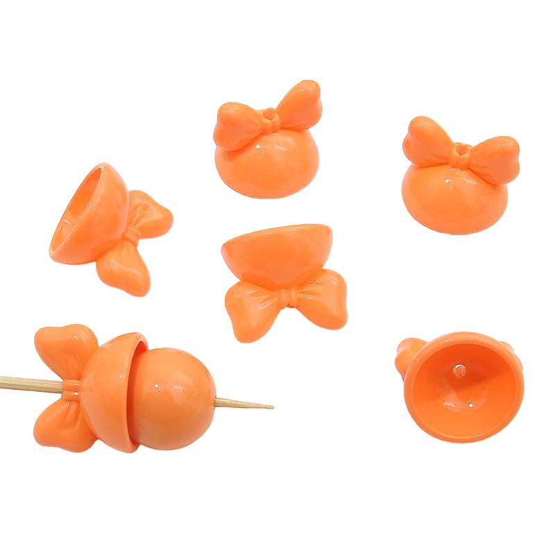 4 bucăți 20 mm mărgele acrilice cu fundă de iepure pentru colier breloc DIY bijuterii artizanale