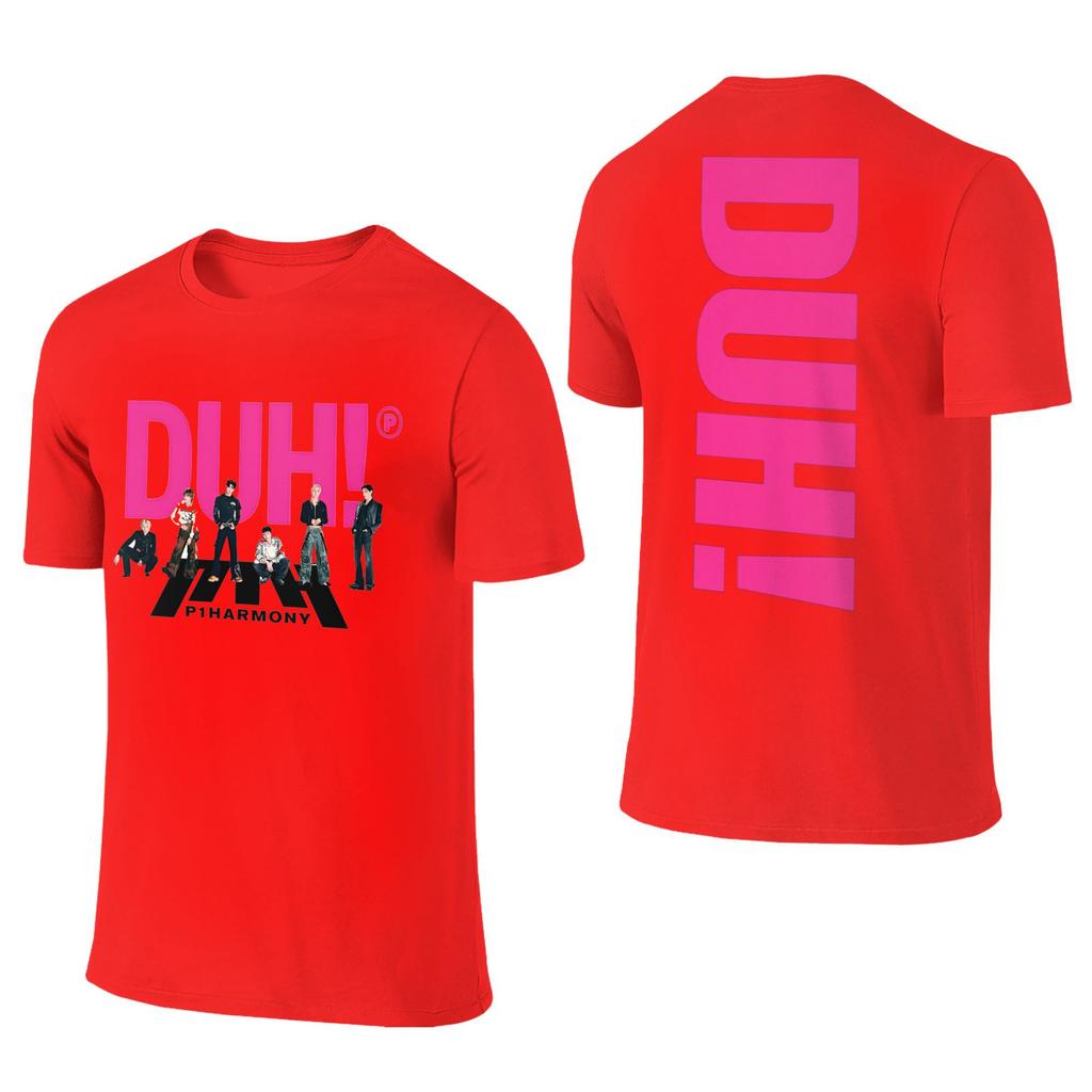 2025 Summer Mens Womens P1Harmony 2025 Tour Kpop Idol Shirt Cotton Printed Tee Shirts P1HARMONY DUH! Top Clothing