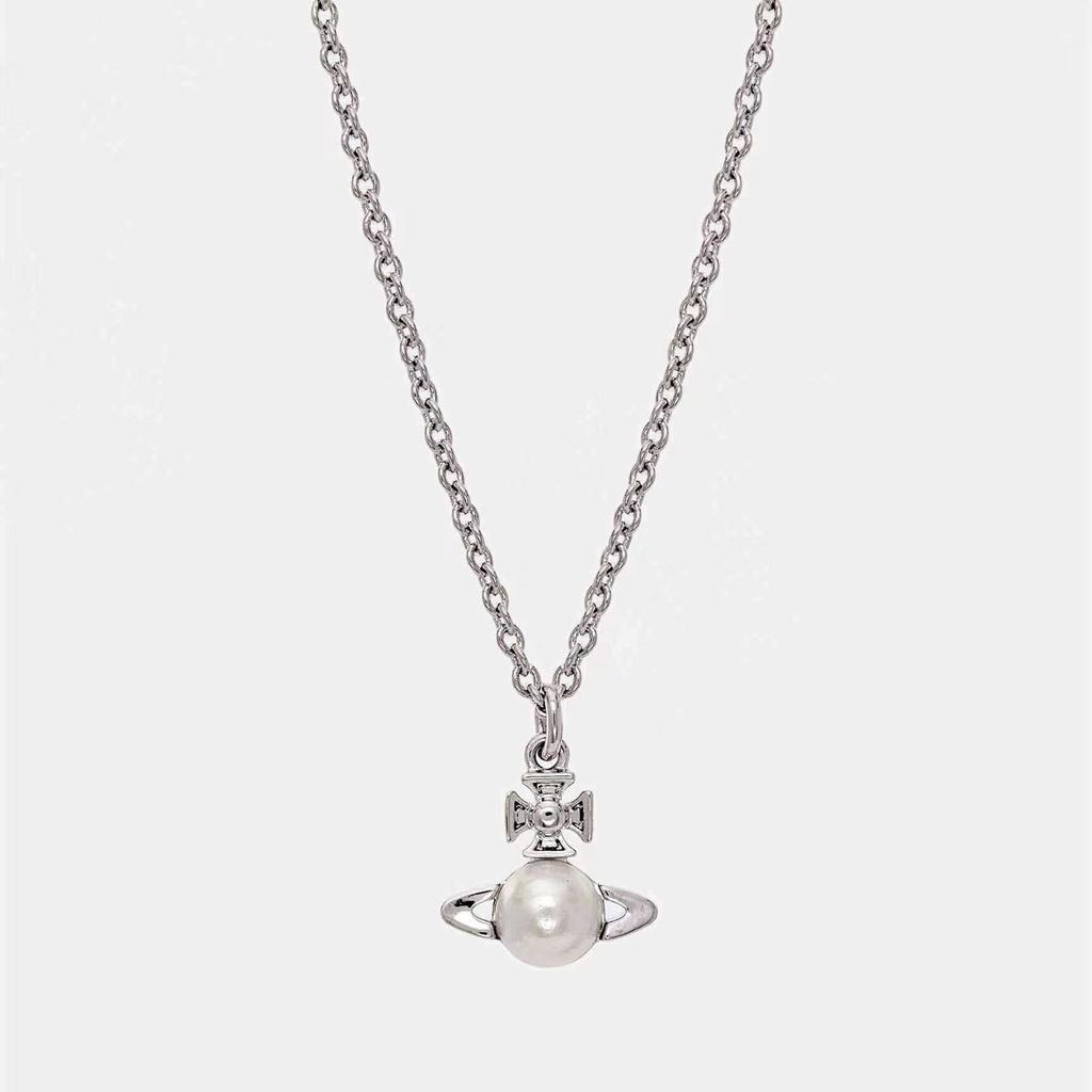 2023 New Arrival Copper Saturn Pearl Necklace For Women Classic And Versatile Planetary Chain