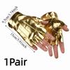 Fashion Punk PU Driving Gloves Button Design Cool Half Finger Gloves Gothic Anti-Slip Performance Gloves Outdoor