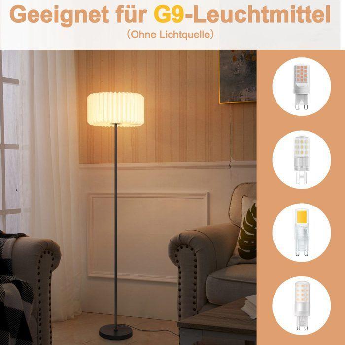 Floor Lamp - NETTLIFE - 152 Cm - White Paper Lampshade - G9 Socket - Metal and Acrylic