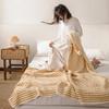 Stripes 100% Cotton Summer Blanket for Bed Soft Skin Friendly Queen Quilt for Summer Air Conditioner Thin Comforter Breathable