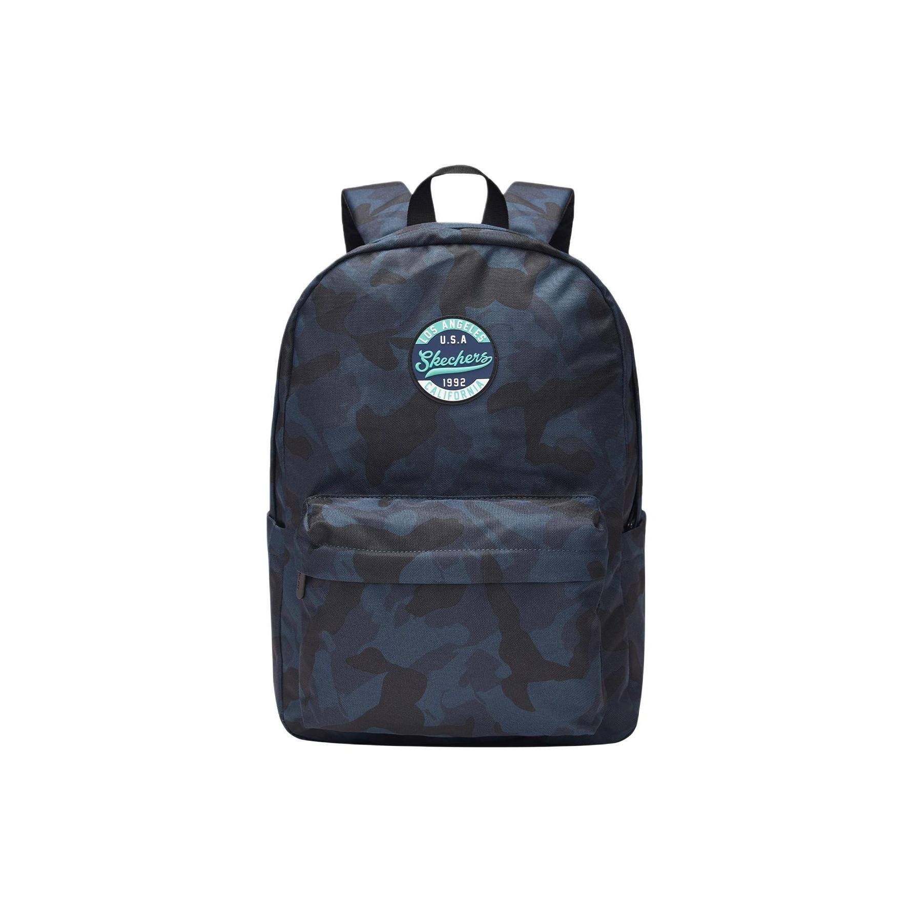 Skechers Camouflage Print Fabric Backpack Unisex Backpacks Navy-Blue L323U120-0029 Navy Blue
