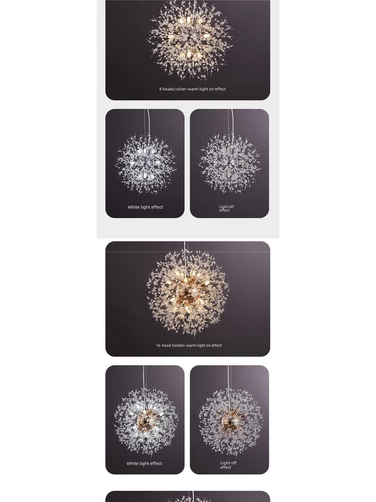 Dandelion Crystal Chandelier: Luxurious Nordic Style Living Room Light