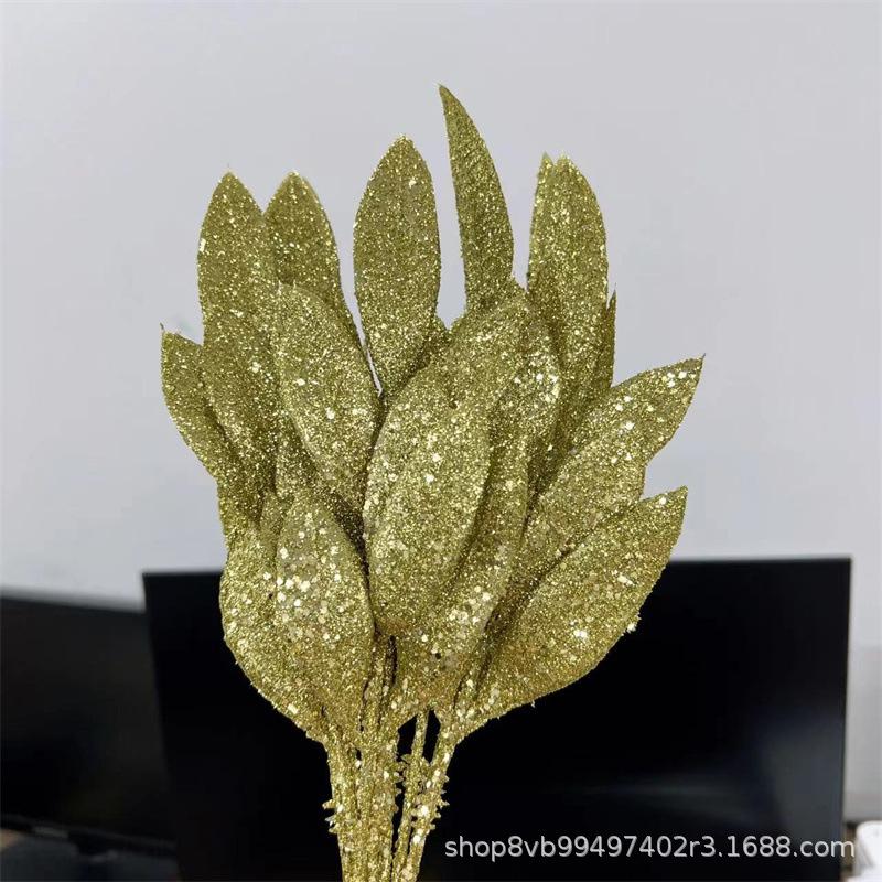 

Різдвяне золото порошкове листя, Фестивальна прикраса імітація квіткового листя, Сімейна прикраса для дому, Реквізит для зйомки