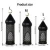 Moroccans Hollow Out Candle Holders Black Iron Lantern Decorative Candle Stand for Indian Wedding Eid Ramadans Event