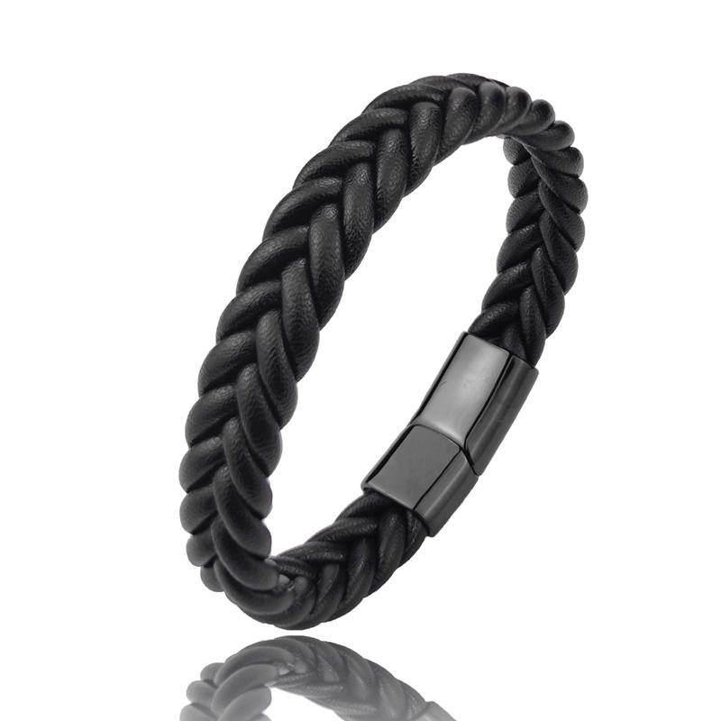 

Luxury Multicolor Wax Rope Winding Design Classic Stainless Steel Men s Leather Bracelet Choose Handsome Men s Christmas Gifts 20.5cm