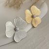 Vintage Geometric Pleated Flower Joint Rings Gold Silver Color Irregular Imitation Pearl Knuckle Ring Hollow Out Fashion Jewelry for Women Men