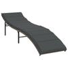 Vidaxl Sun Loungers with Table, 2 Pcs, Grey, Poly Rattan