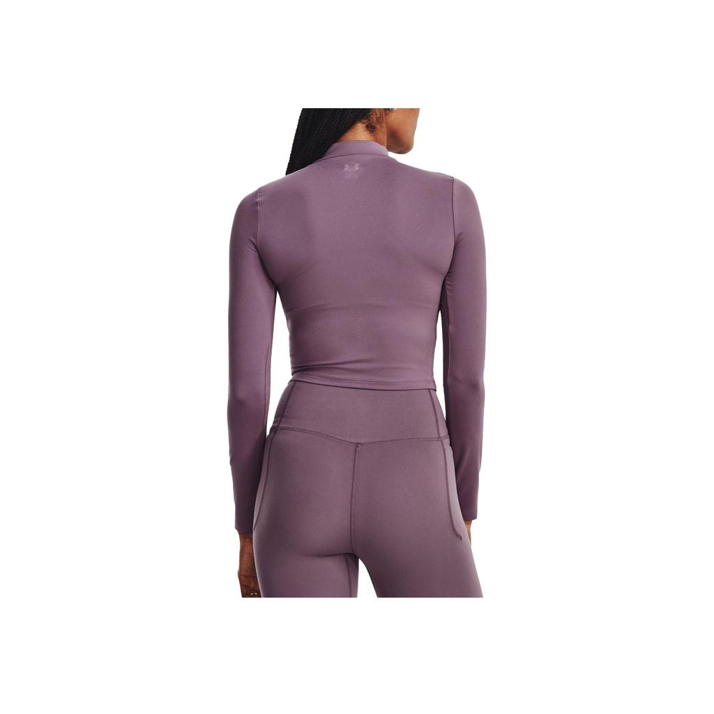 Under Armour Solid Slim Fit High Neck Long Sleeve Sweatshirt Women Sweatshirt Purple 1380773-500